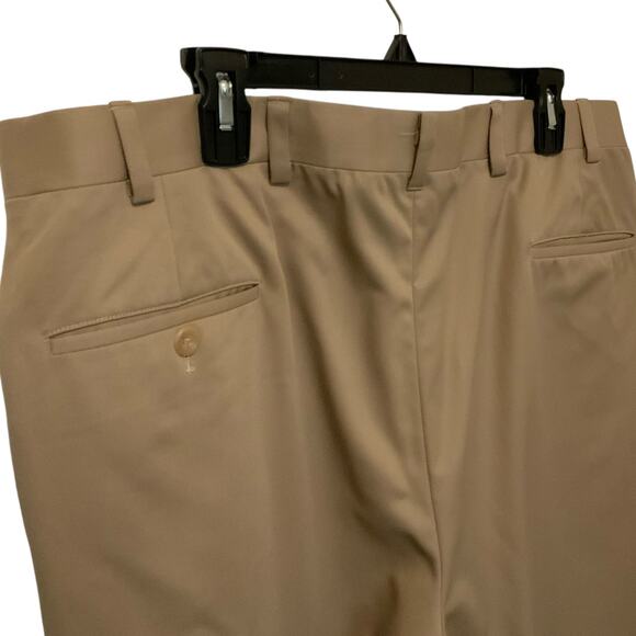 Men's Beige Khaki Dress Pants Flat Front Tailored 40x32 - Picture 4 of 6